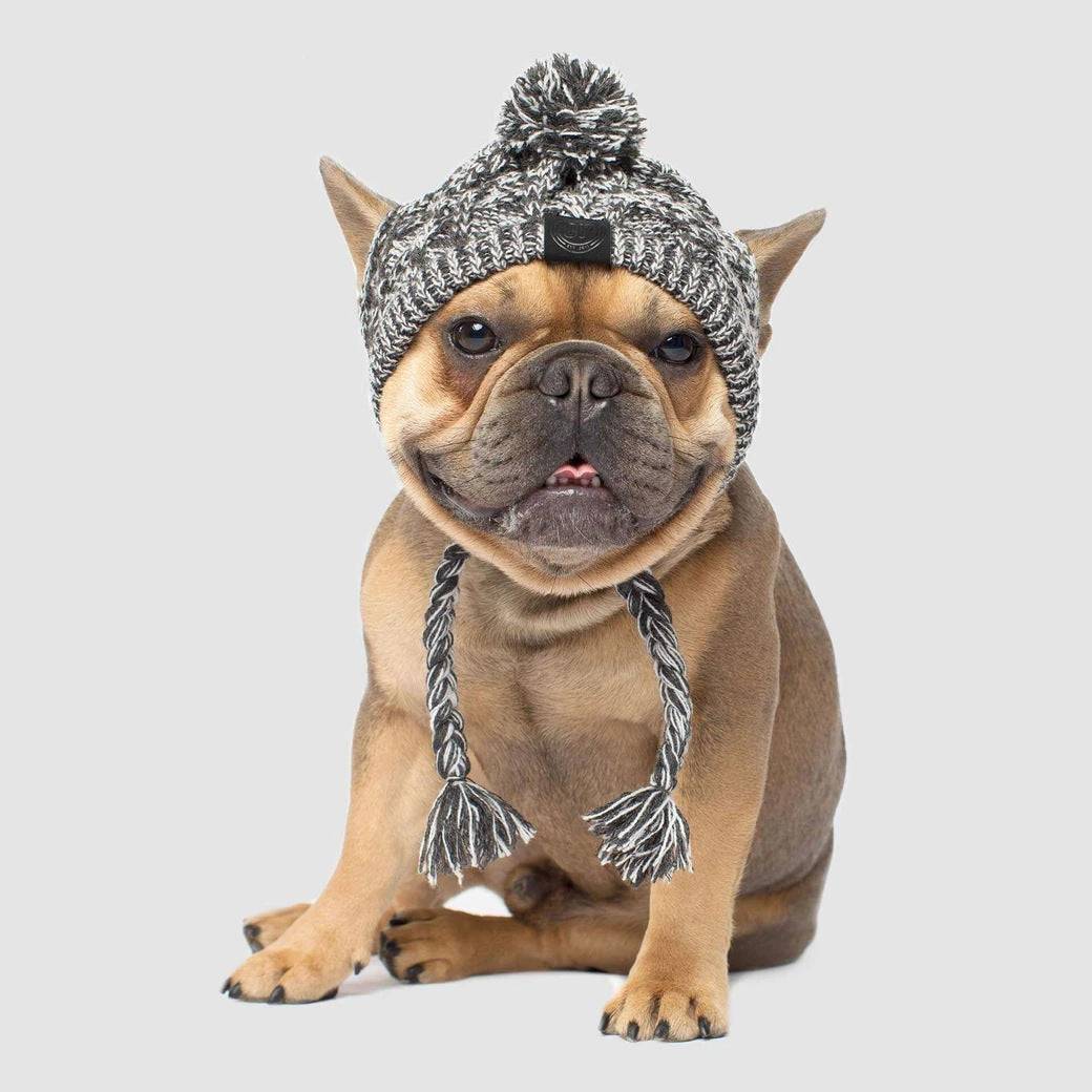 Knitted Puffy Dog Hat