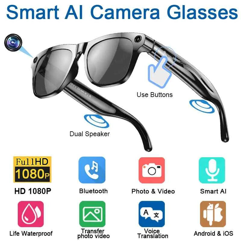 AI Smart Glasses Black