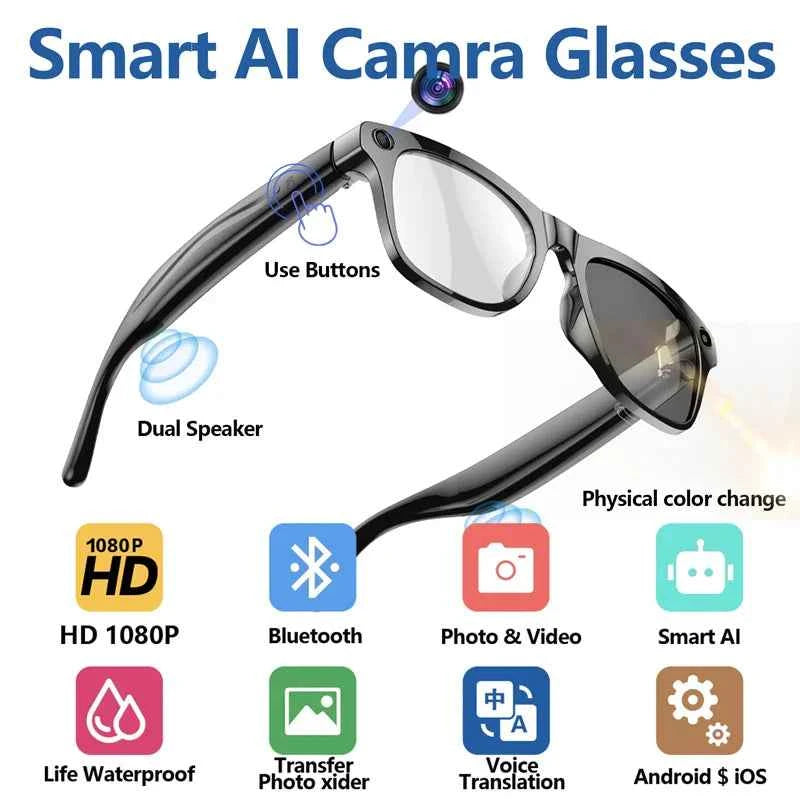 AI Smart Glasses Black Color Changing