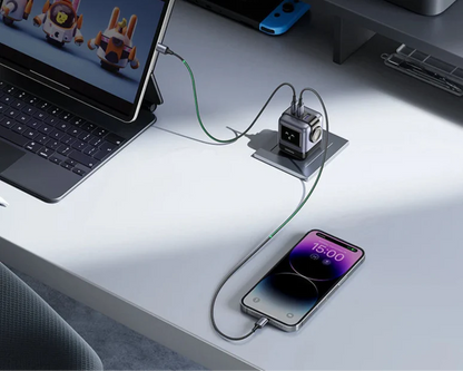 Ugreen Charger - Sleek Robot Design with Dual USB-C Ports for PD 3.0 Fast Charging, Compatible with iPhone 16/15/14 Pro, MacBooks, Laptops, and Tablets
