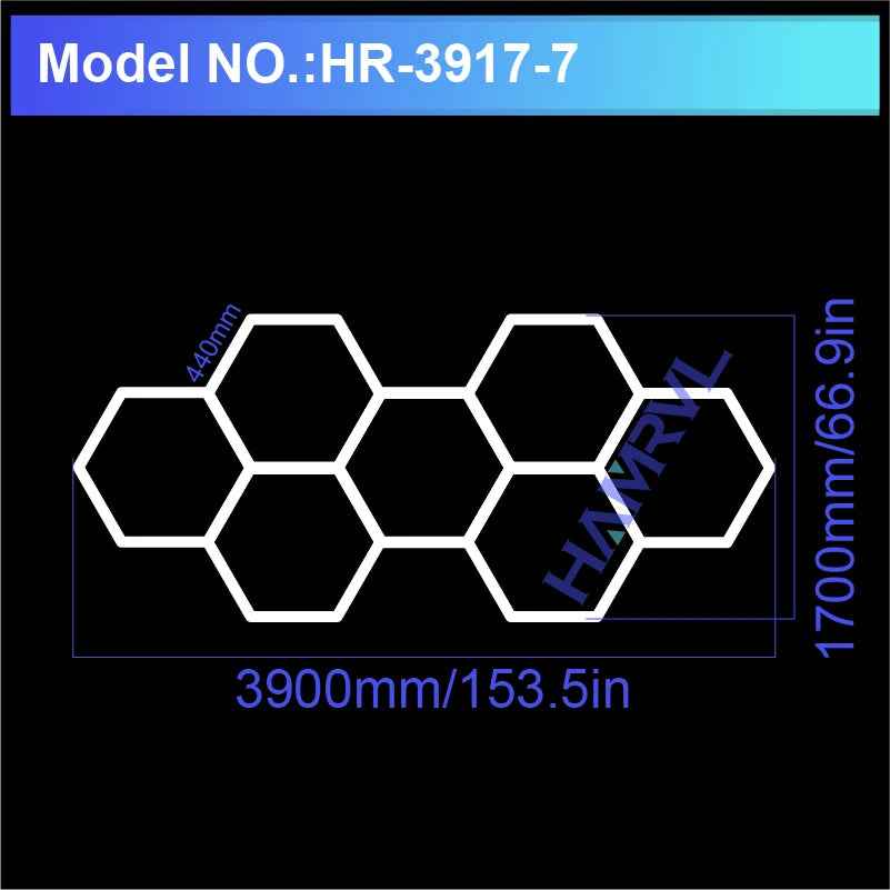 Hexagon LED Ceiling Lighting 110-240V Hr-3917-7 110-240V No