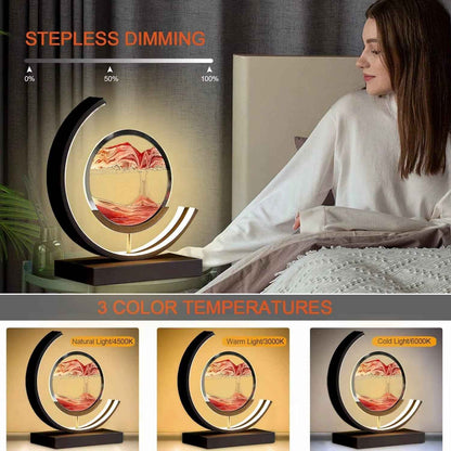 YORYZENG LED Quicksand Art Hourglass Lamp