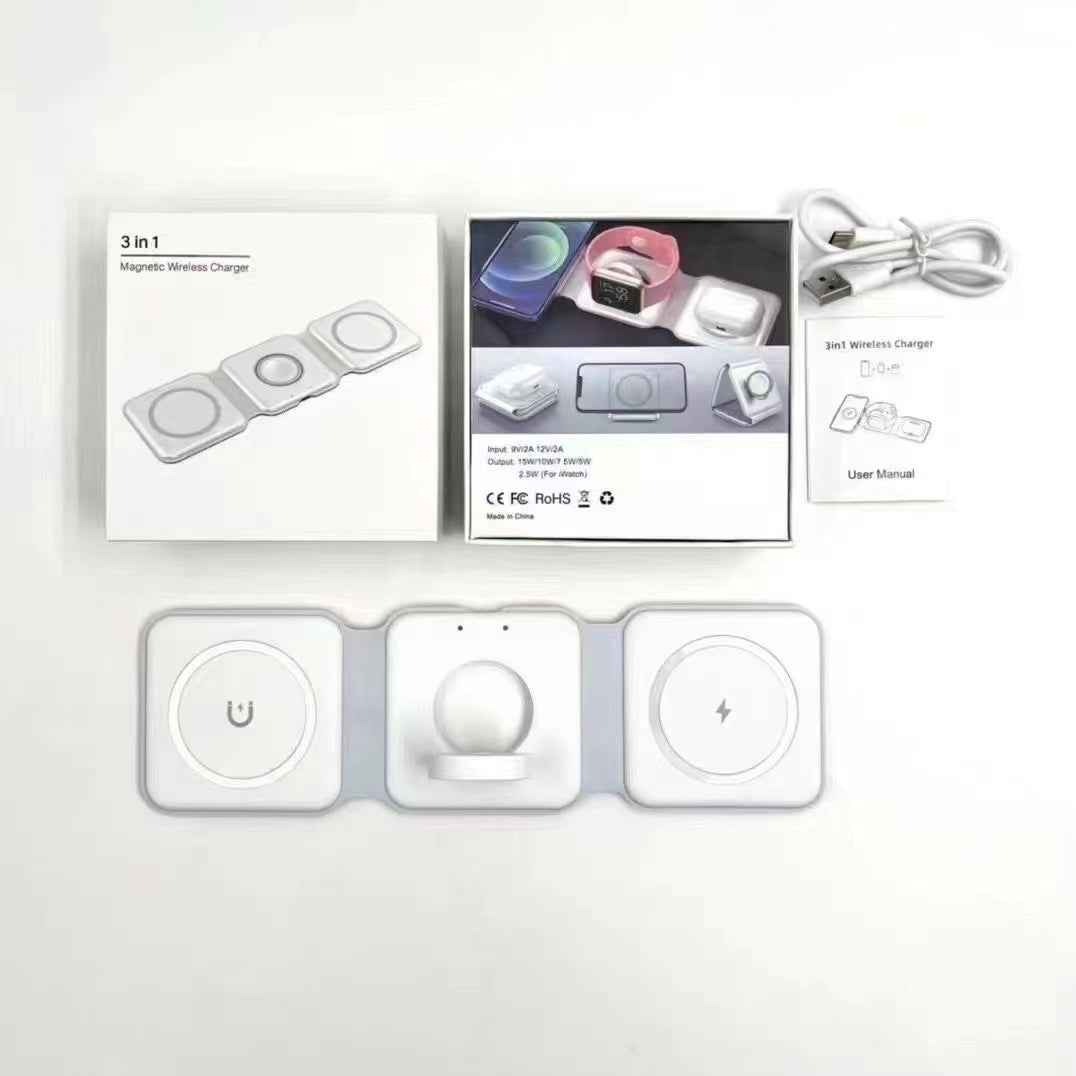 Foldable 3-in-1 Magnetic Wireless Charger