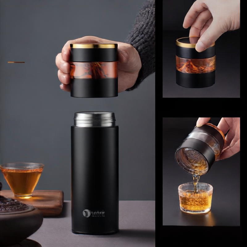 Smart Temperature Display Vacuum Insulated Cup with Tea Strainer