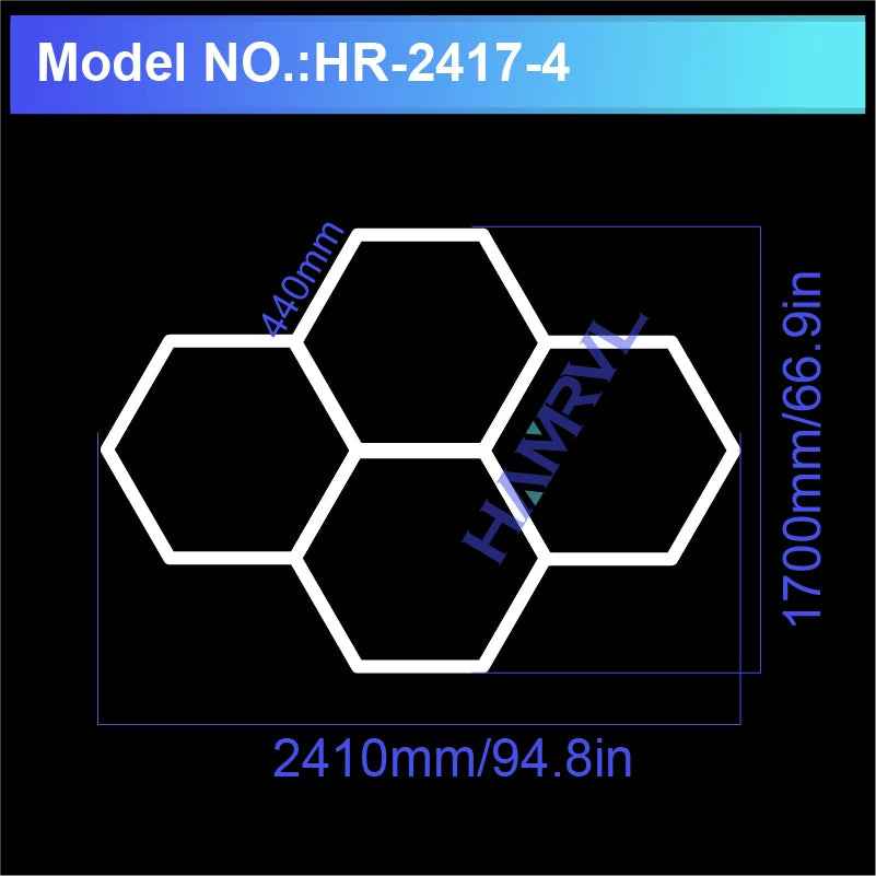 Hexagon LED Ceiling Lighting 110-240V Hr-2417-4 110-240V No