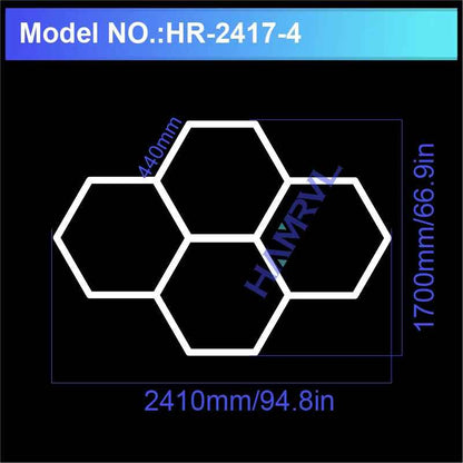 Hexagon LED Ceiling Lighting 110-240V Hr-2417-4 110-240V No