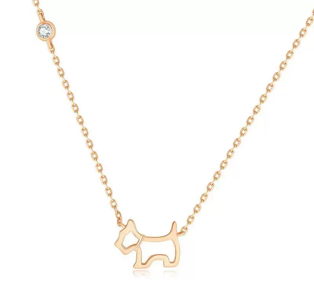 Pure Silver Puppy Pendant Gold