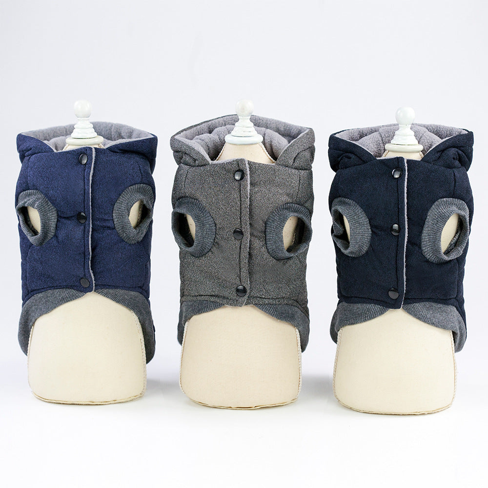 Dog Two-Layered Cotton Coat with Leg Coverage