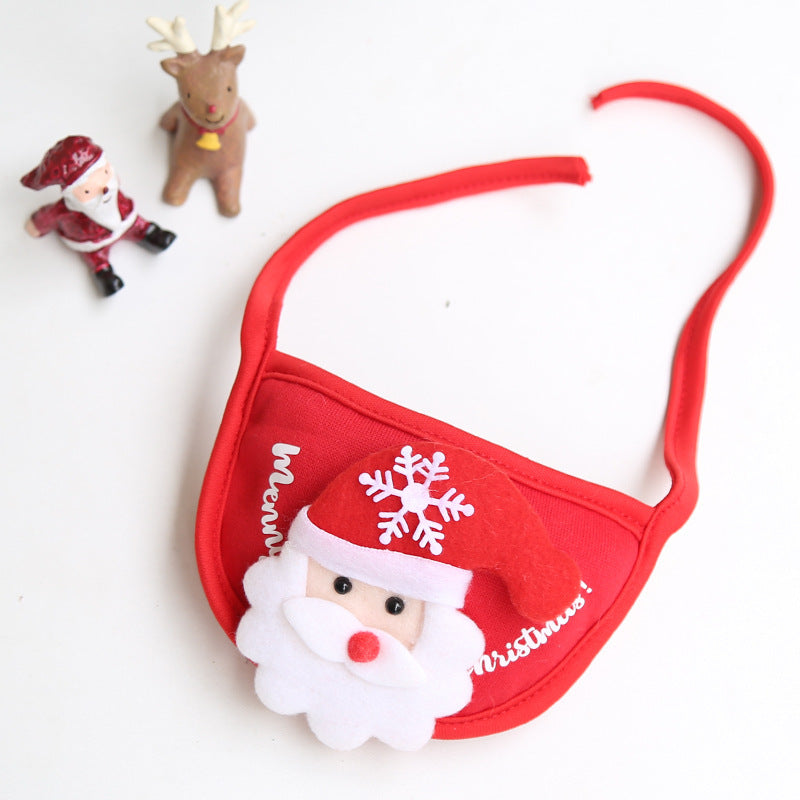 Christmas Pet Hat and Bib Slip towel red bottom sticky elderly