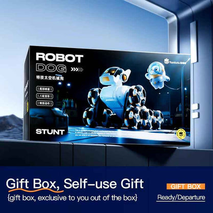 Intelligent Remote Control Robot Dog with Eight Wheels and Tail Spray Stunt Features - Four Skill Functions for Children